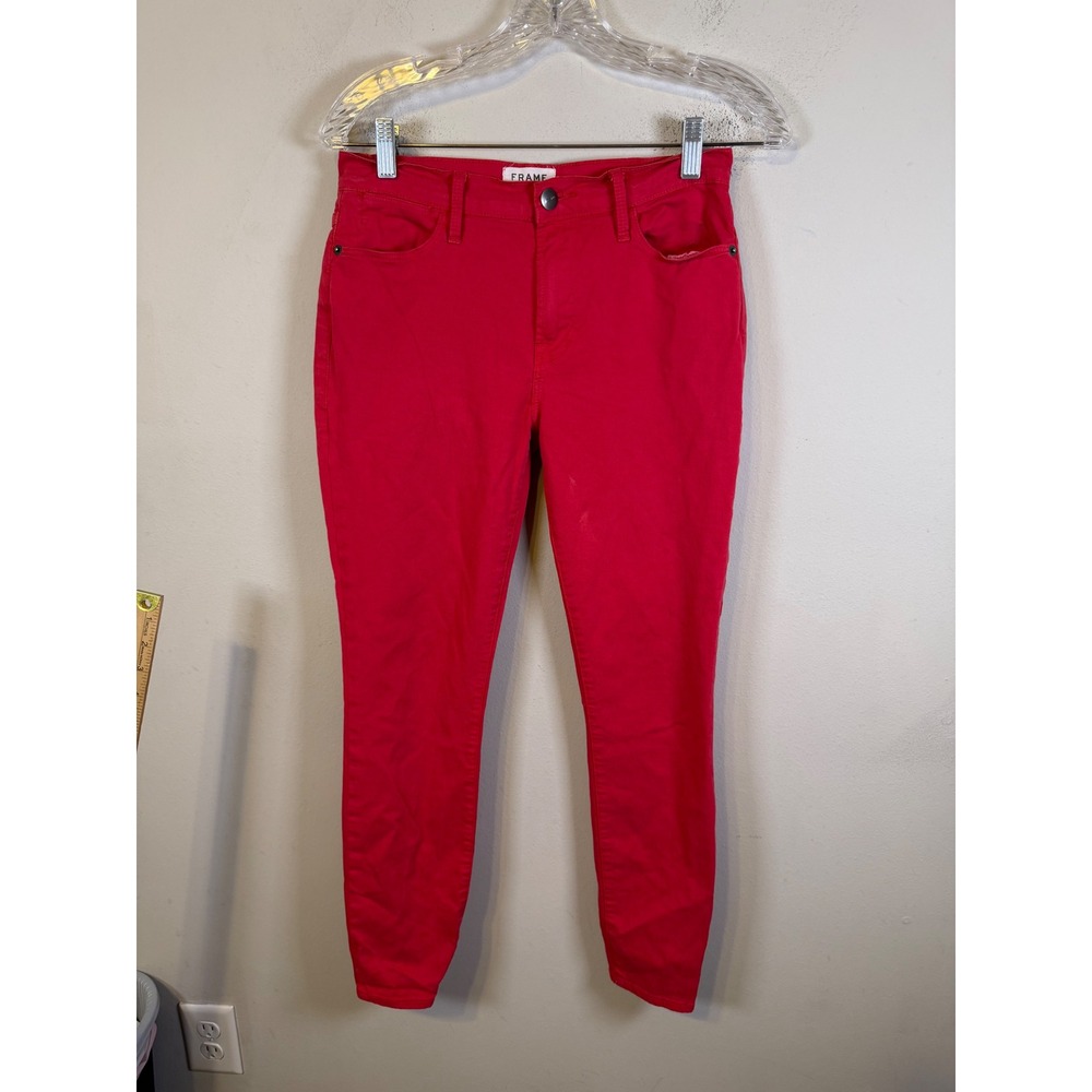 Frame Womens Le High Skinny Jeans Vintage Red Size 27